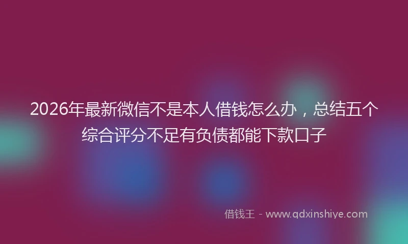 2026年最新微信不是本人借钱怎么办，总结五个综合评分不足有负债都能下款口子