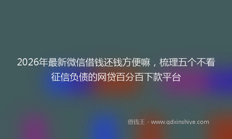 2026年最新微信借钱还钱方便嘛，梳理五个不看征信负债的网贷百分百下款平台