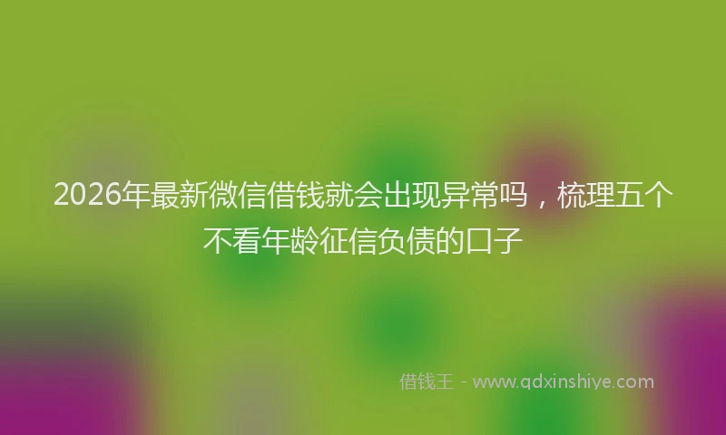 2026年最新微信借钱就会出现异常吗，梳理五个不看年龄征信负债的口子