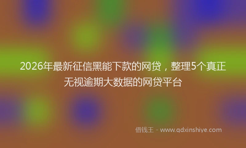 2026年最新征信黑能下款的网贷，整理5个真正无视逾期大数据的网贷平台
