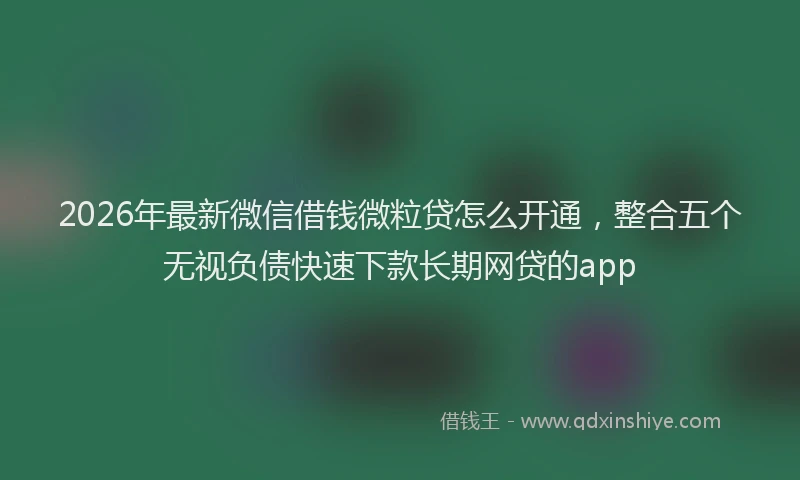 2026年最新微信借钱微粒贷怎么开通，整合五个无视负债快速下款长期网贷的app