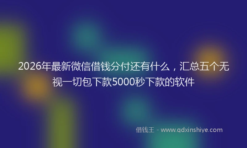 2026年最新微信借钱分付还有什么，汇总五个无视一切包下款5000秒下款的软件