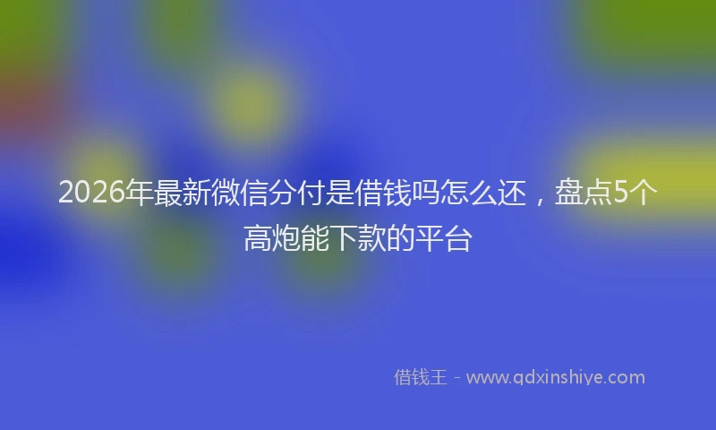 2026年最新微信分付是借钱吗怎么还，盘点5个高炮能下款的平台