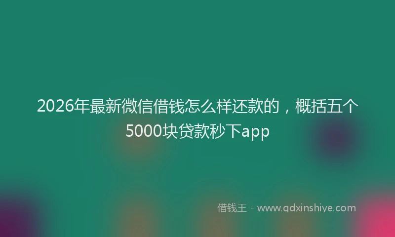 2026年最新微信借钱怎么样还款的，概括五个5000块贷款秒下app