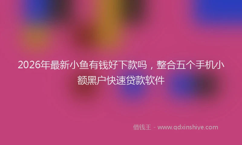 2026年最新小鱼有钱好下款吗，整合五个手机小额黑户快速贷款软件