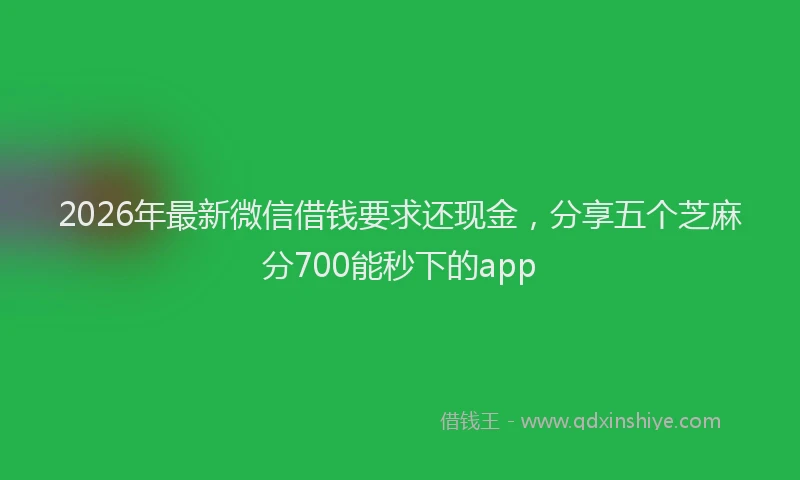 2026年最新微信借钱要求还现金，分享五个芝麻分700能秒下的app