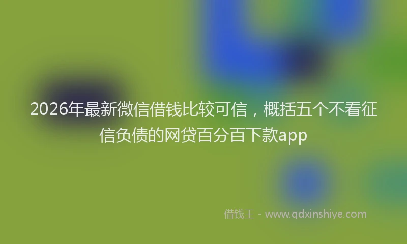 2026年最新微信借钱比较可信，概括五个不看征信负债的网贷百分百下款app