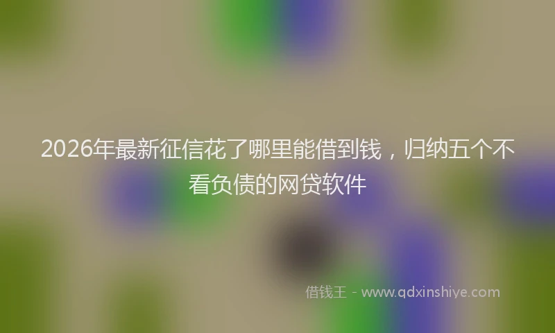 2026年最新征信花了哪里能借到钱，归纳五个不看负债的网贷软件