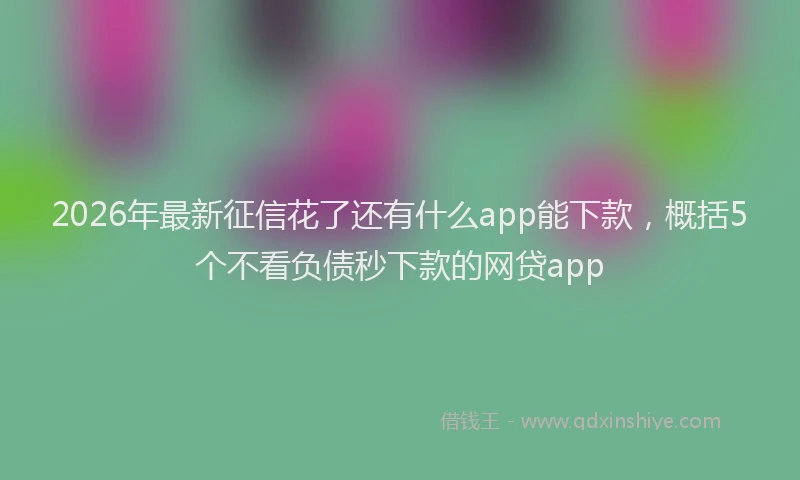 2026年最新征信花了还有什么app能下款，概括5个不看负债秒下款的网贷app