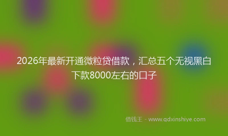 2026年最新开通微粒贷借款，汇总五个无视黑白下款8000左右的口子