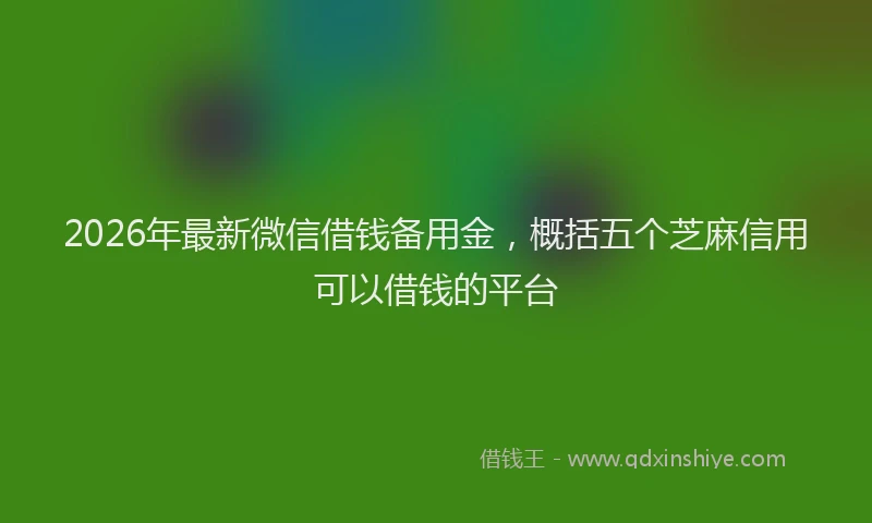 2026年最新微信借钱备用金，概括五个芝麻信用可以借钱的平台