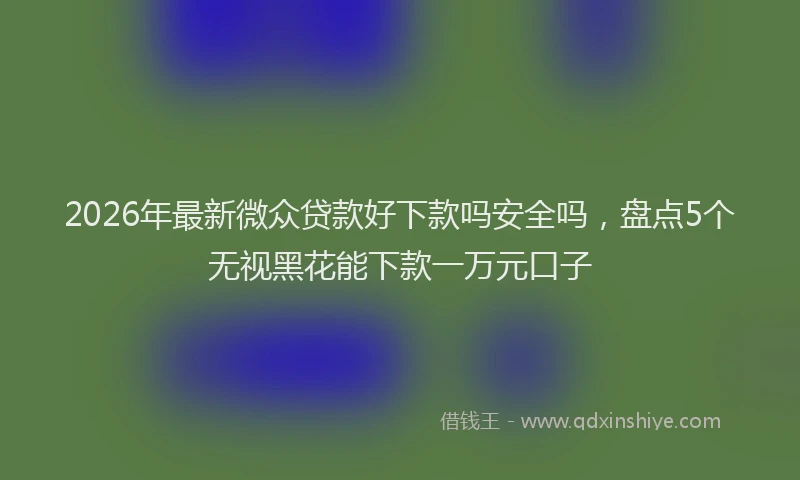 2026年最新微众贷款好下款吗安全吗，盘点5个无视黑花能下款一万元口子