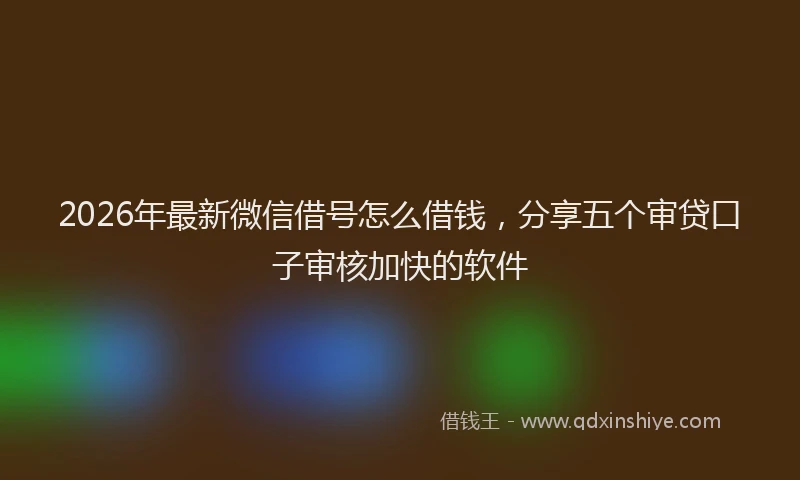 2026年最新微信借号怎么借钱，分享五个审贷口子审核加快的软件