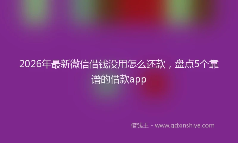 2026年最新微信借钱没用怎么还款，盘点5个靠谱的借款app