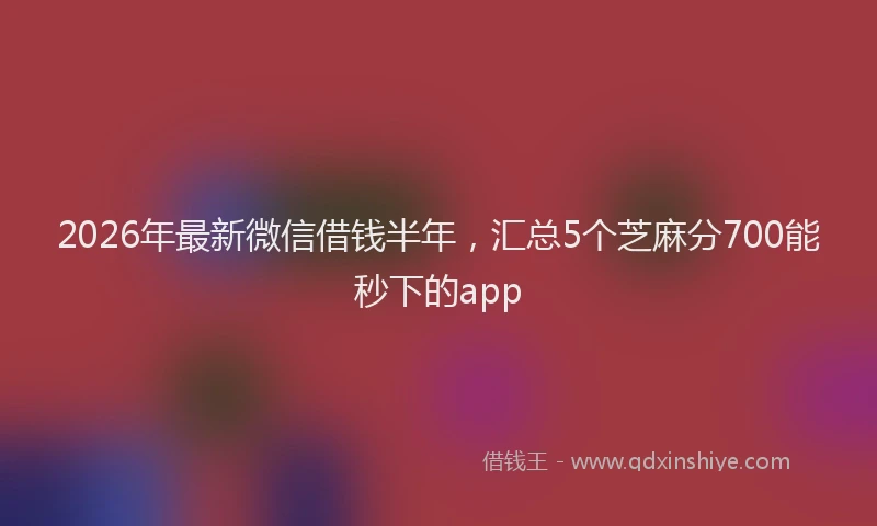 2026年最新微信借钱半年，汇总5个芝麻分700能秒下的app
