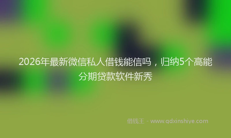 2026年最新微信私人借钱能信吗，归纳5个高能分期贷款软件新秀