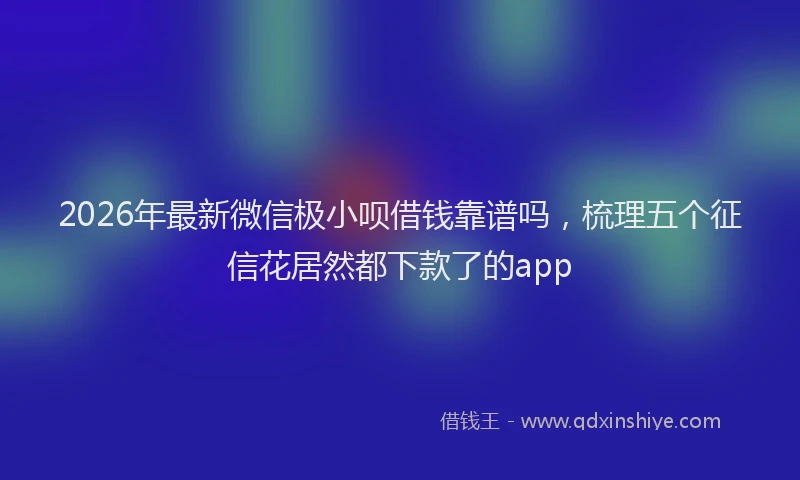 2026年最新微信极小呗借钱靠谱吗，梳理五个征信花居然都下款了的app