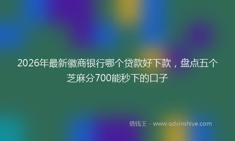 2026年最新徽商银行哪个贷款好下款，盘点五个芝麻分700能秒下的口子