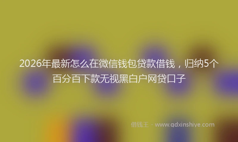 2026年最新怎么在微信钱包贷款借钱，归纳5个百分百下款无视黑白户网贷口子