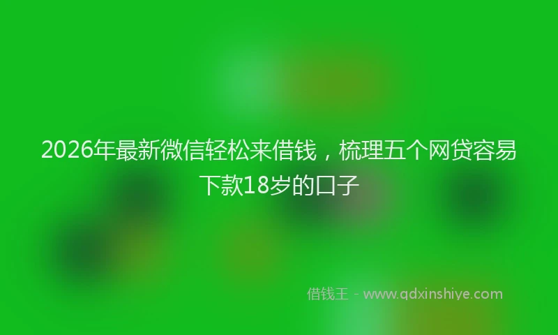2026年最新微信轻松来借钱，梳理五个网贷容易下款18岁的口子