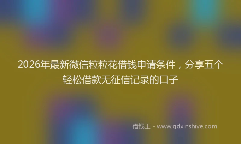 2026年最新微信粒粒花借钱申请条件，分享五个轻松借款无征信记录的口子
