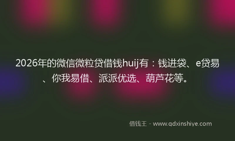 2026年的微信微粒贷借钱huij有：钱进袋、e贷易、你我易借、派派优选、葫芦花等。