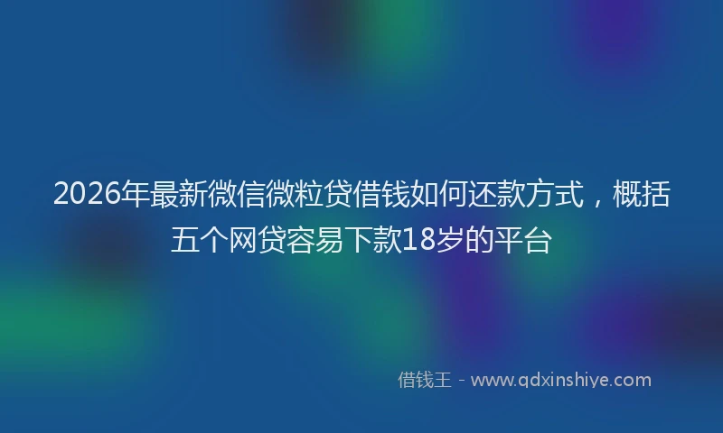 2026年最新微信微粒贷借钱如何还款方式，概括五个网贷容易下款18岁的平台