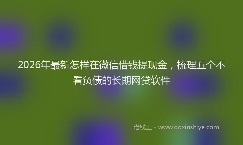 2026年最新怎样在微信借钱提现金，梳理五个不看负债的长期网贷软件