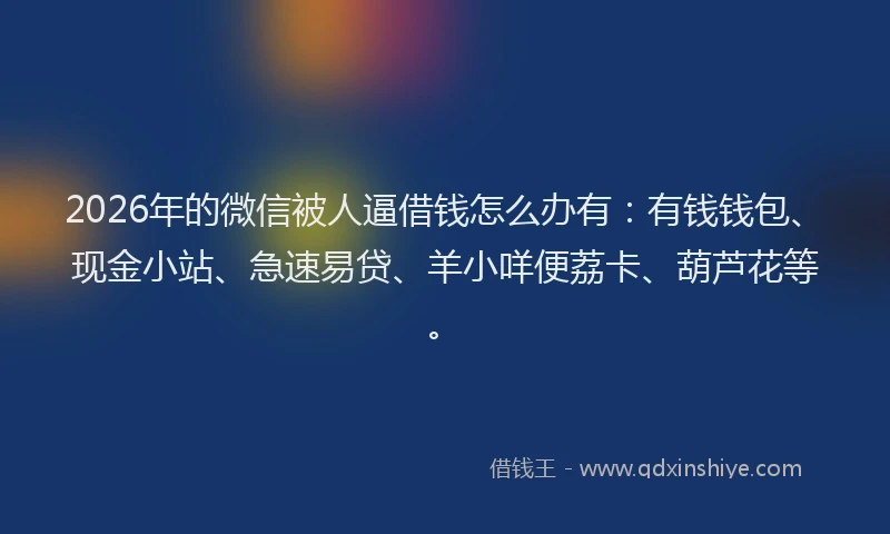 2026年的微信被人逼借钱怎么办有：有钱钱包、现金小站、急速易贷、羊小咩便荔卡、葫芦花等。