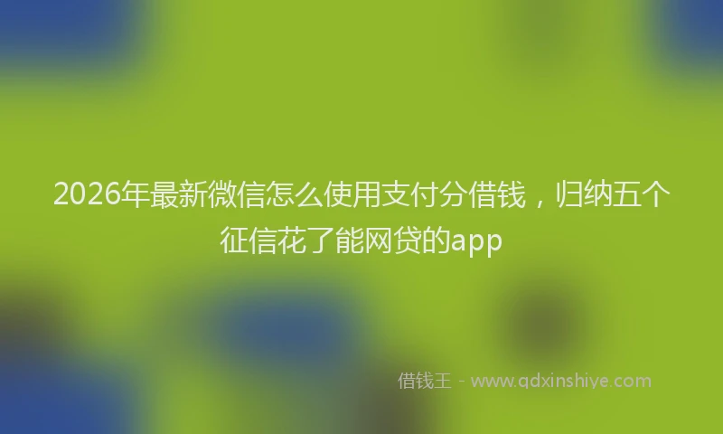 2026年最新微信怎么使用支付分借钱，归纳五个征信花了能网贷的app