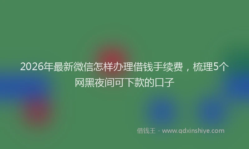 2026年最新微信怎样办理借钱手续费，梳理5个网黑夜间可下款的口子