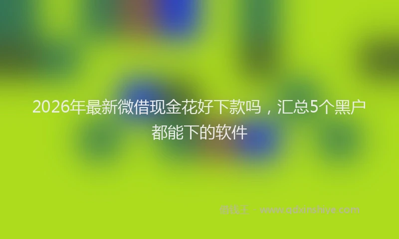 2026年最新微借现金花好下款吗，汇总5个黑户都能下的软件