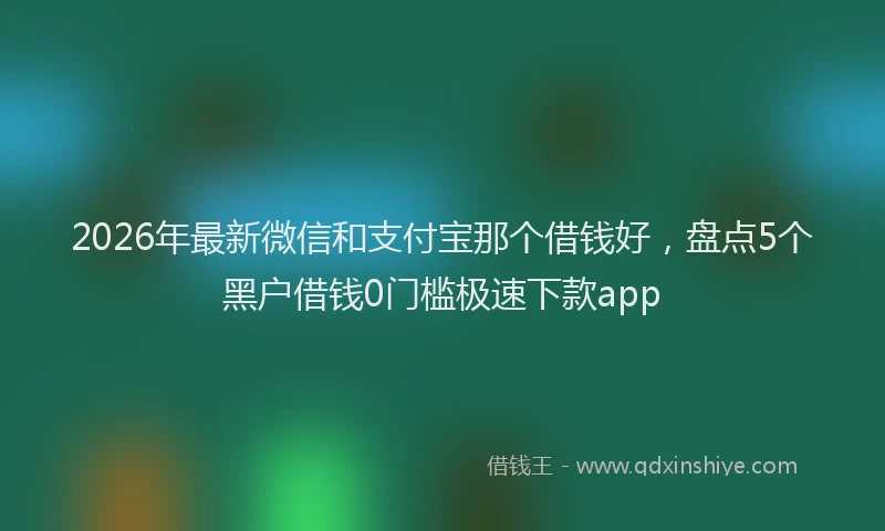 2026年最新微信和支付宝那个借钱好，盘点5个黑户借钱0门槛极速下款app