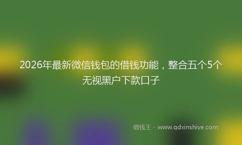 2026年最新微信钱包的借钱功能，整合五个5个无视黑户下款口子