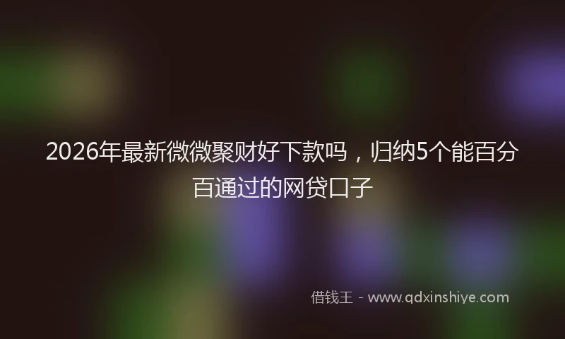 2026年最新微微聚财好下款吗，归纳5个能百分百通过的网贷口子