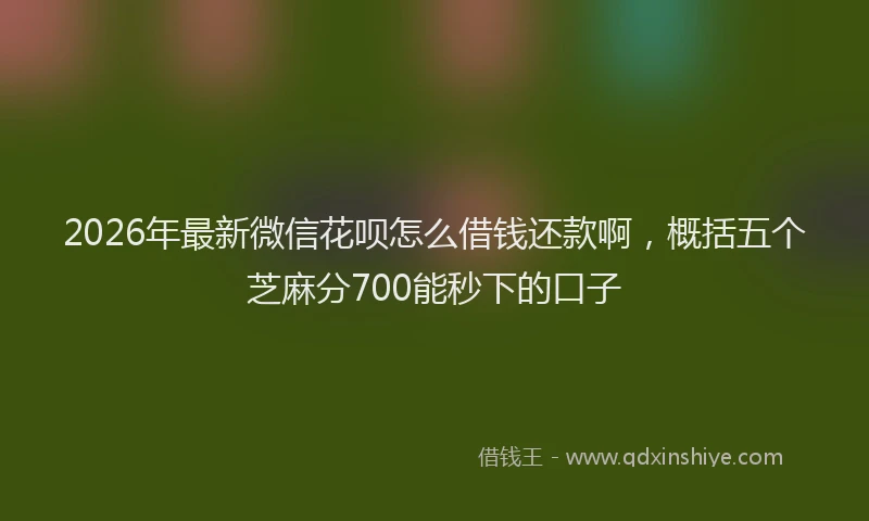 2026年最新微信花呗怎么借钱还款啊，概括五个芝麻分700能秒下的口子