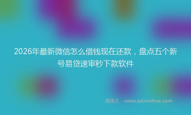 2026年最新微信怎么借钱现在还款，盘点五个新号易贷速审秒下款软件