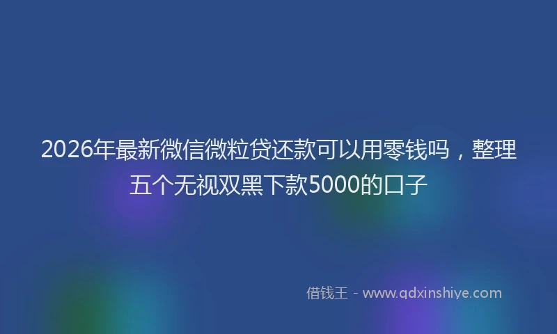 2026年最新微信微粒贷还款可以用零钱吗，整理五个无视双黑下款5000的口子