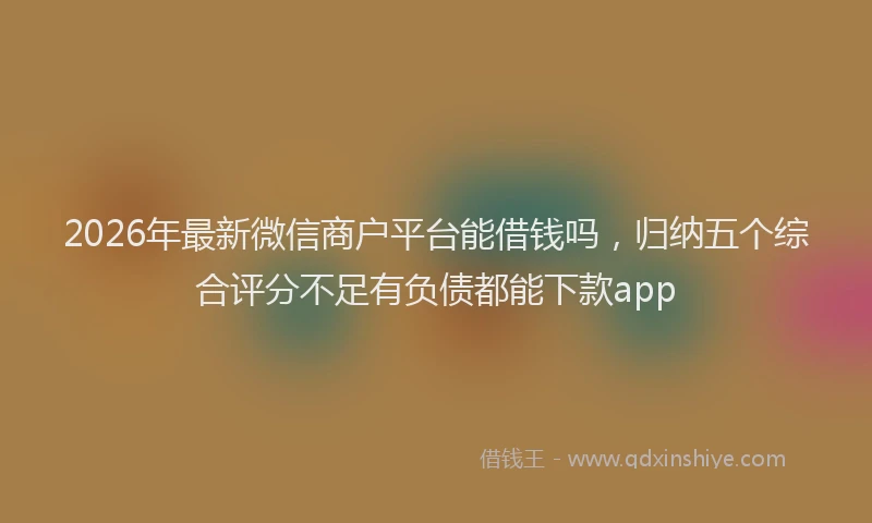 2026年最新微信商户平台能借钱吗，归纳五个综合评分不足有负债都能下款app