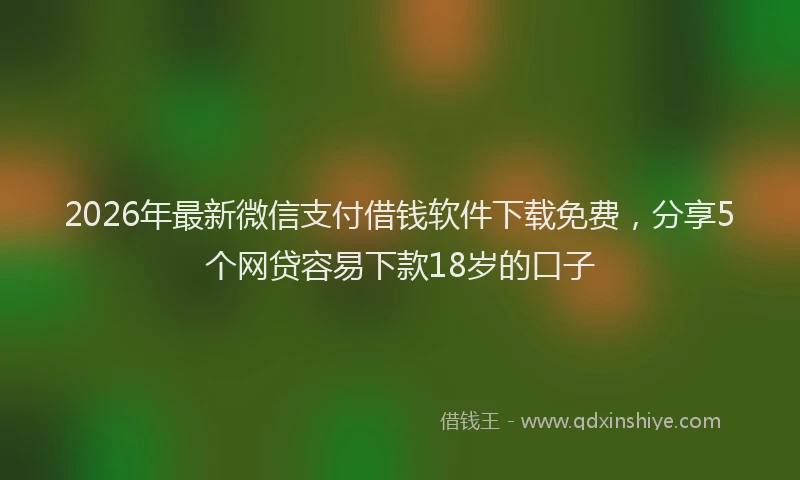 2026年最新微信支付借钱软件下载免费，分享5个网贷容易下款18岁的口子