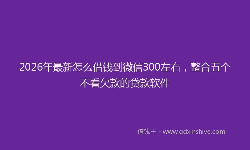 2026年最新怎么借钱到微信300左右，整合五个不看欠款的贷款软件
