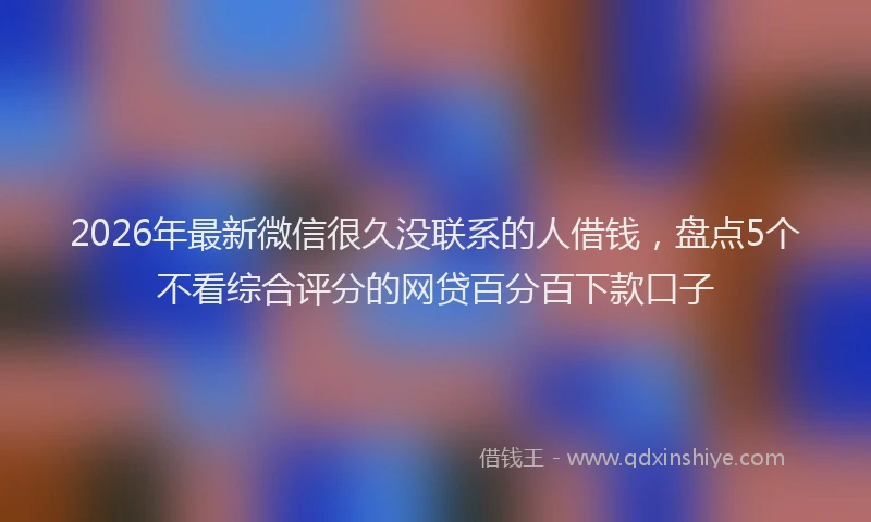2026年最新微信很久没联系的人借钱，盘点5个不看综合评分的网贷百分百下款口子