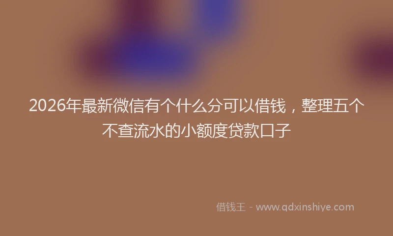 2026年最新微信有个什么分可以借钱，整理五个不查流水的小额度贷款口子