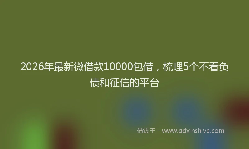2026年最新微借款10000包借，梳理5个不看负债和征信的平台