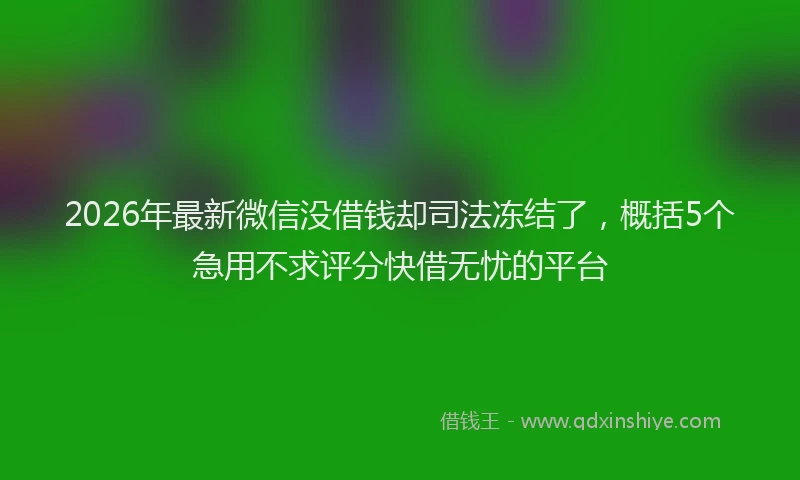 2026年最新微信没借钱却司法冻结了，概括5个急用不求评分快借无忧的平台