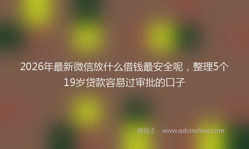2026年最新微信放什么借钱最安全呢，整理5个19岁贷款容易过审批的口子