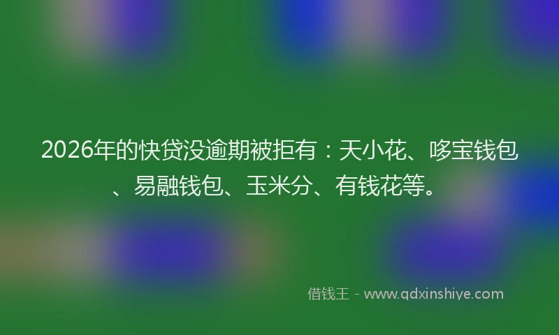 2026年的快贷没逾期被拒有：天小花、哆宝钱包、易融钱包、玉米分、有钱花等。