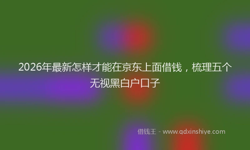 2026年最新怎样才能在京东上面借钱，梳理五个无视黑白户口子