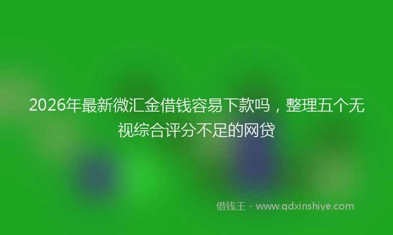 2026年最新微汇金借钱容易下款吗，整理五个无视综合评分不足的网贷