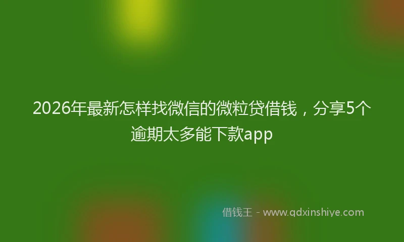 2026年最新怎样找微信的微粒贷借钱，分享5个逾期太多能下款app